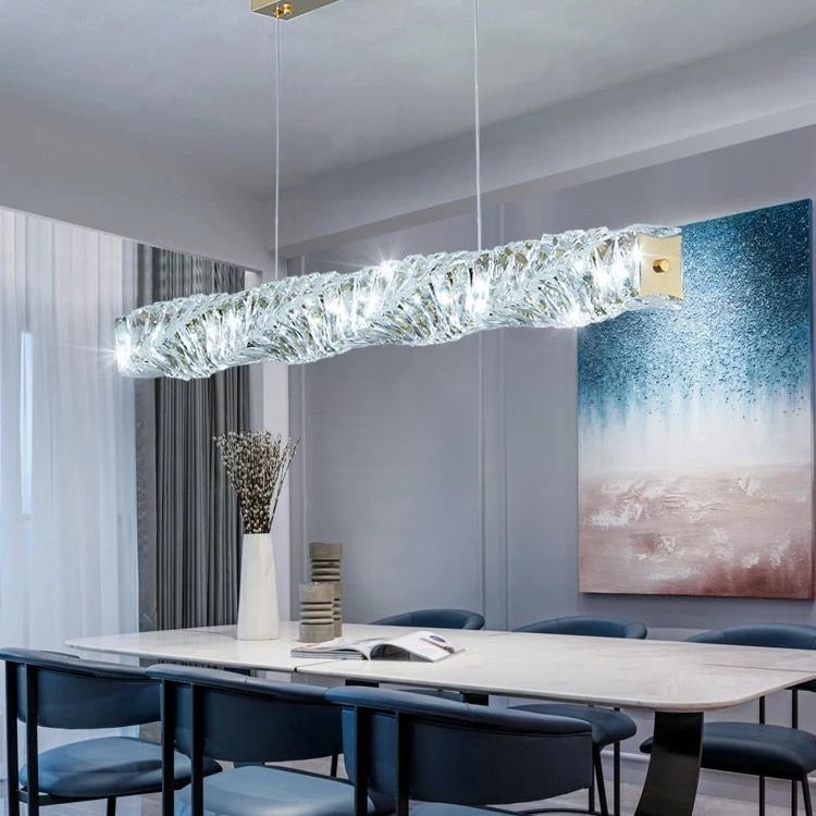 AM0036 · Modern Minimalist Linear Crystal Chandelier for Dining Rooms · 5 Configurations — AM0036, view 5
