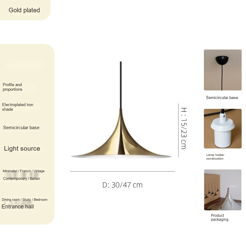 Trumpet Shade Pendant Light — AM0139, view 11