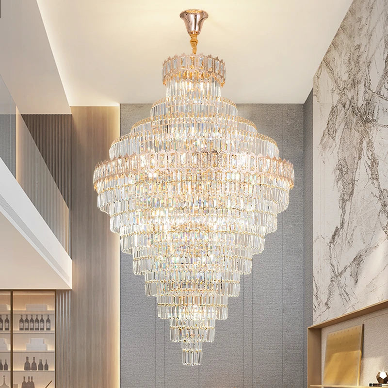AM0125 · Stairwell Extended-Drop Crystal Chandelier for Double-Height Spaces — AM0125, view 6