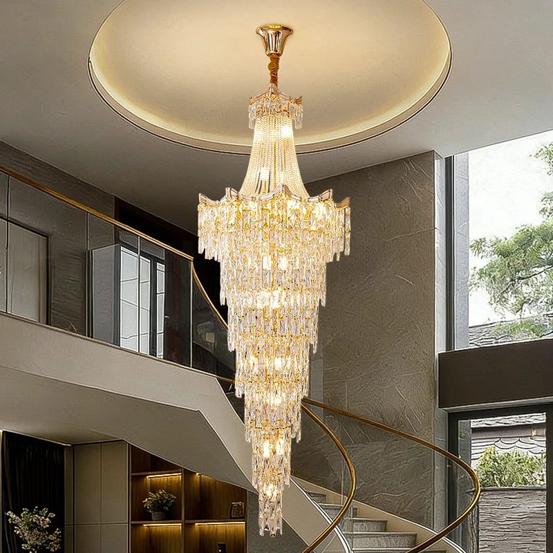 AM0006 · Minimalist Stairwell Crystal Chandelier for Double-Height Spaces · 9 Configurations — AM0006, view 6