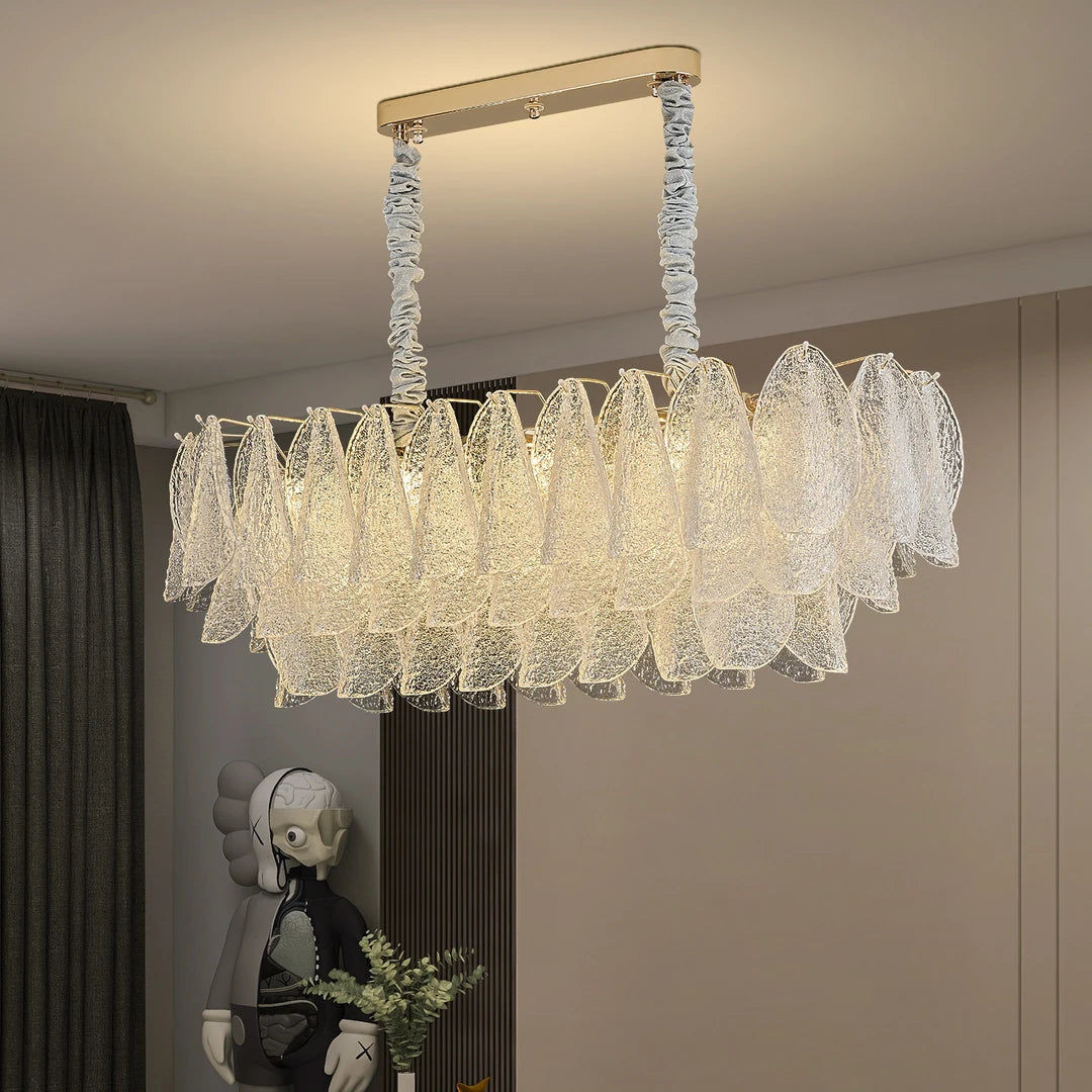 AM0126 · French Glass Cream-Tone Acrylic Glass Chandelier for Dining Rooms — AM0126, view 6