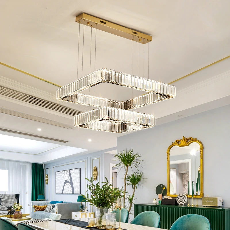 AM0081 · Modern Minimalist Tiered Composition Crystal Chandelier for Living Spaces — AM0081, view 6
