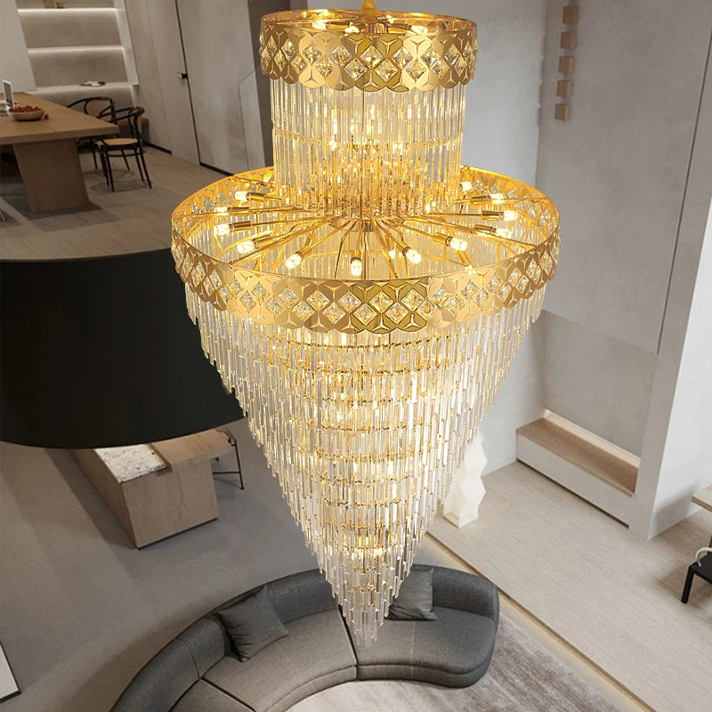 AM0052 · Modern Stairwell Crystal Chandelier for Double-Height Spaces · 2 Configurations — AM0052, view 6