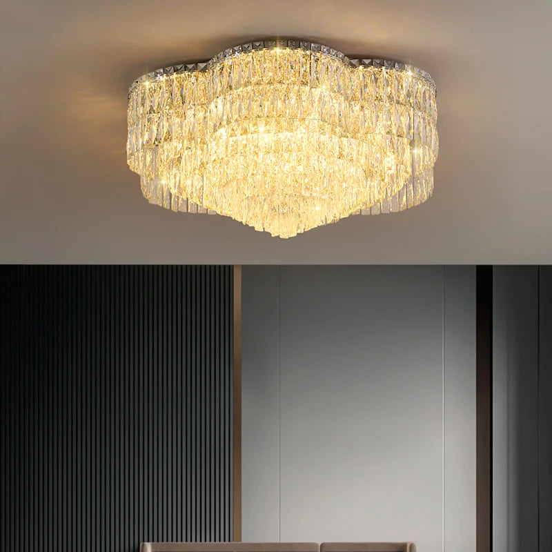 AM0050 · Crystal Flush Mount Tiered Composition Ceiling Light for Bedrooms — AM0050, view 6