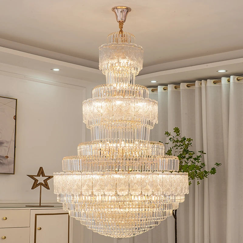 AM0004 · Modern Stairwell Crystal Chandelier for Double-Height Spaces · 6 Configurations — AM0004, view 6