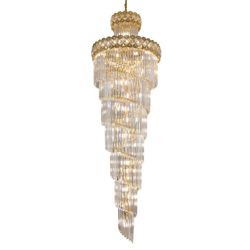 AM0014 · Modern Stairwell Extended-Drop Crystal Chandelier for Double-Height Spaces — AM0014, view 6