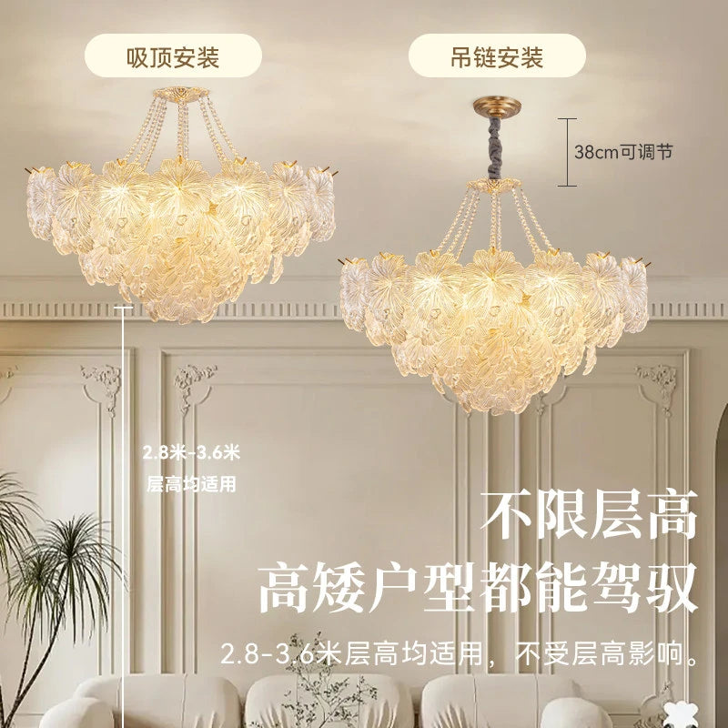 AM0019 · French Petal Glass Chandelier for Dining Rooms · 5 Configurations — AM0019, view 6