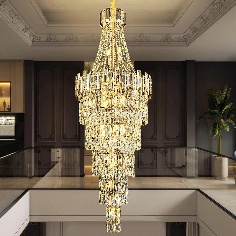 AM0039 · Modern Minimalist Stairwell Crystal Chandelier for Double-Height Spaces — AM0039, view 6