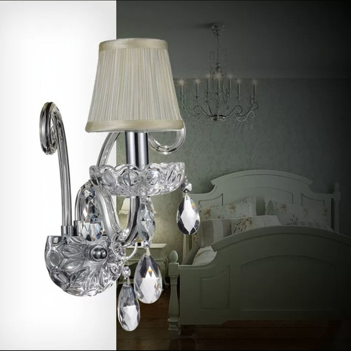 AM0772 — Modern Minimalist Stairwell Crystal Glass Wall Light for Living Rooms & Dining Rooms