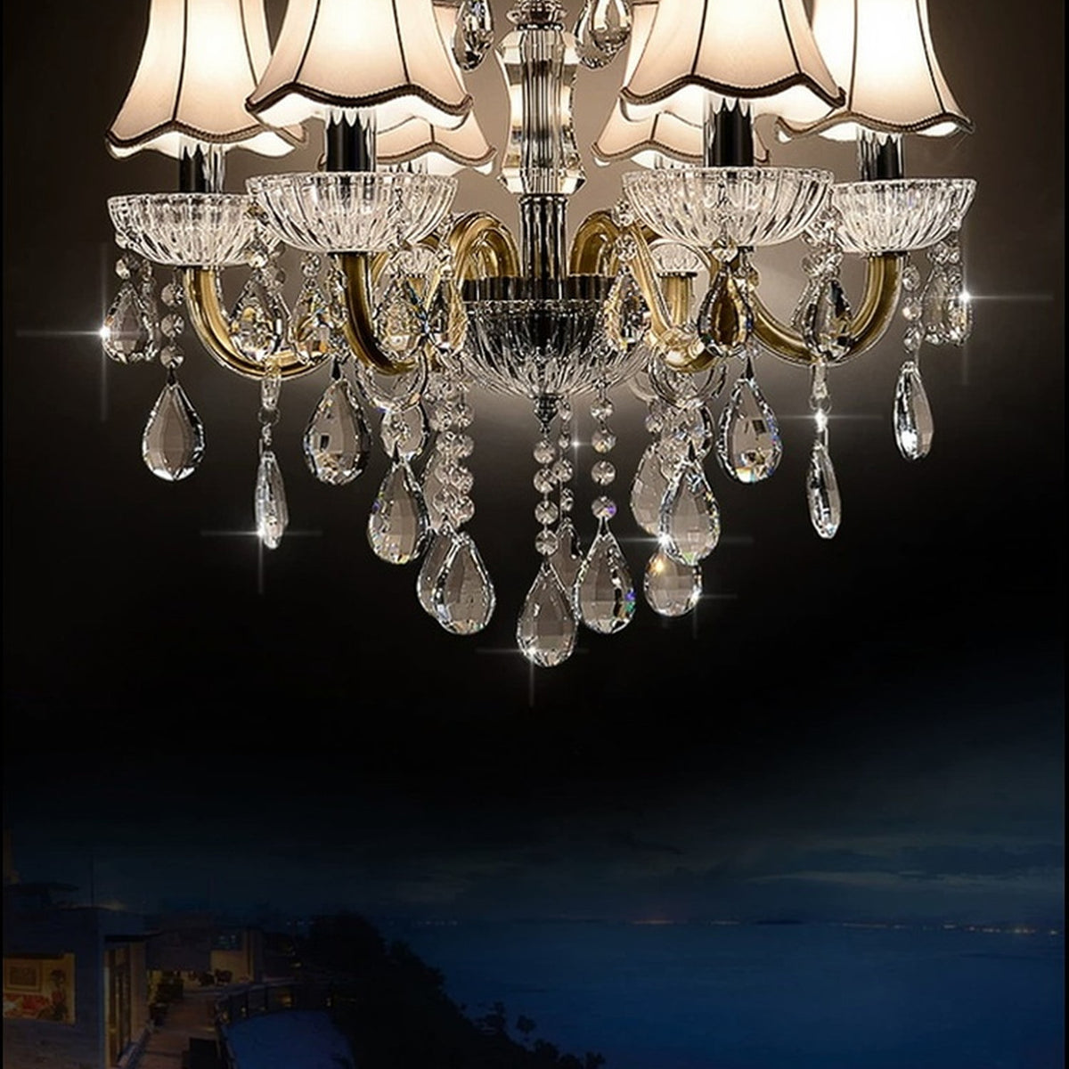AM0783 — European Duplex Crystal Metal Chandelier for Living Rooms