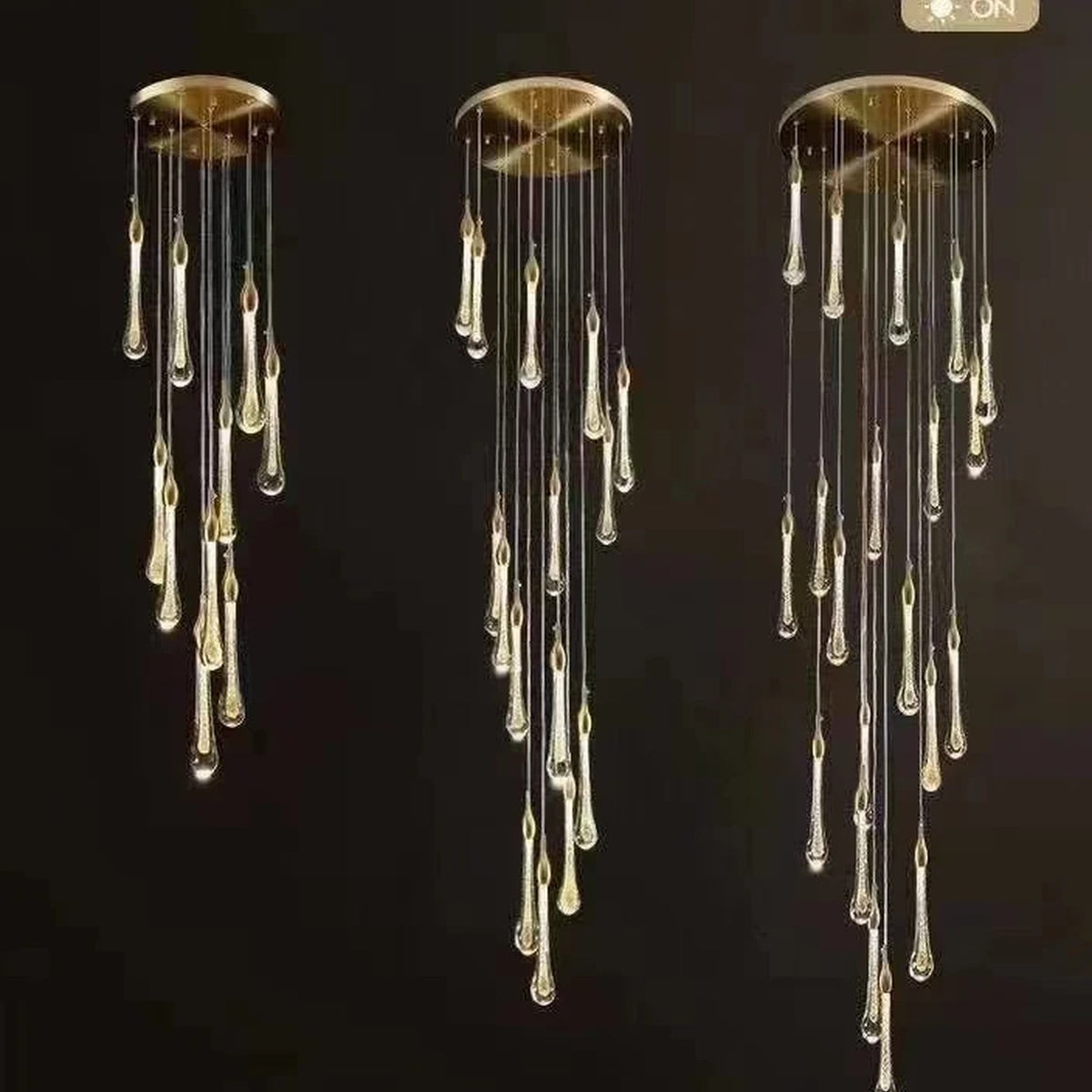 AM0566 — Light Luxury Spiral Staircase Crystal Chandelier for Living Rooms