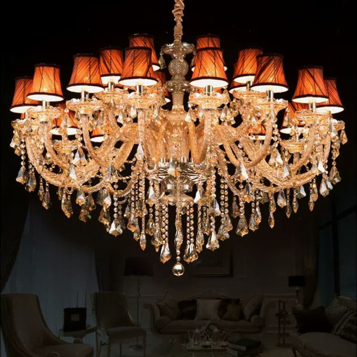 AM0779 — European Candle Grand Hall Iron Chandelier for Bedrooms & Studies