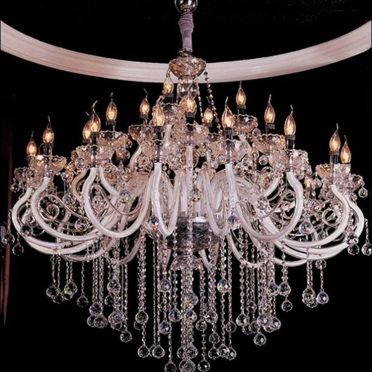 AM0733 — European Candle Stairwell Crystal Chandelier for Studies