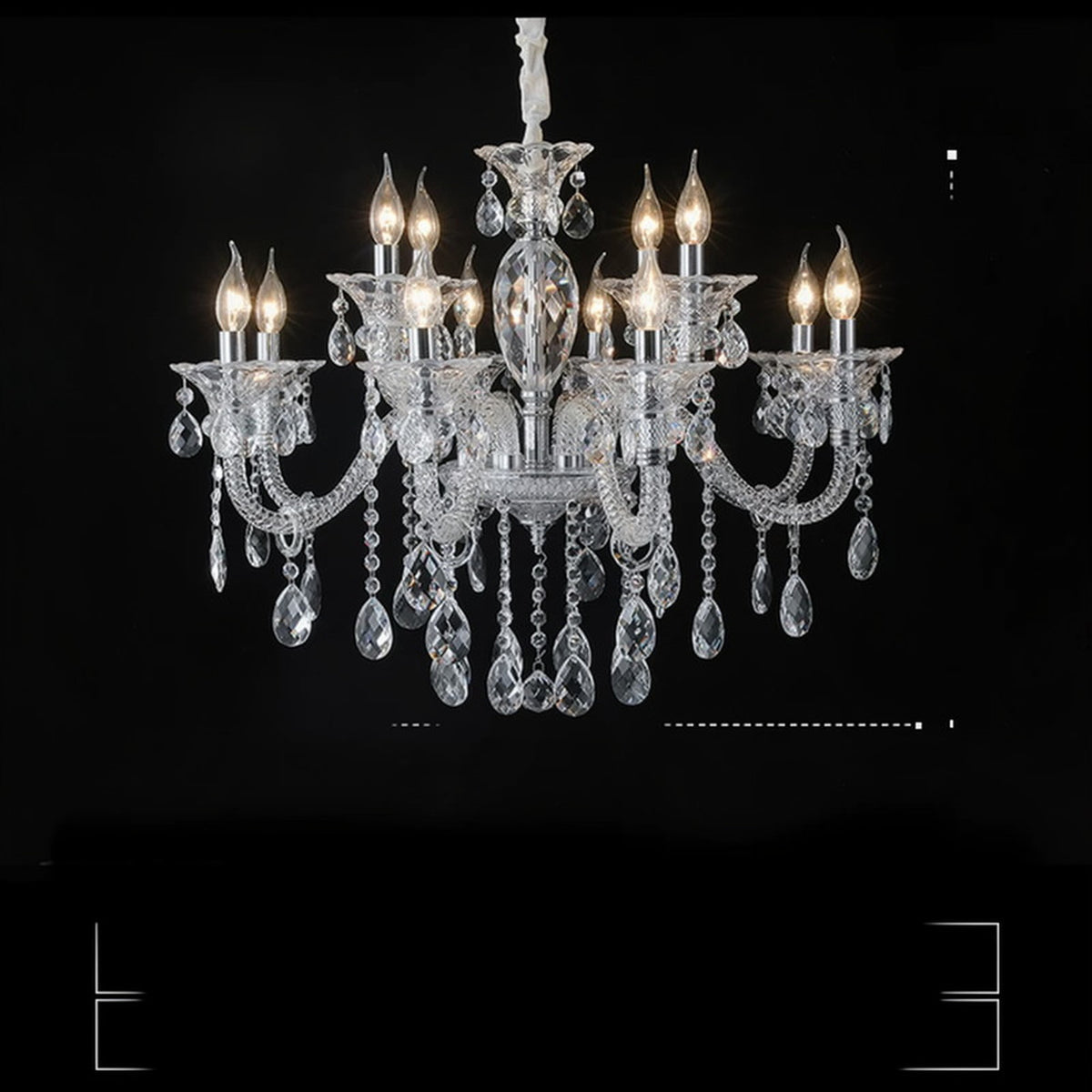 AM0840 — French Grand Hall Crystal Stainless Steel Chandelier for Living Rooms & Dining Rooms