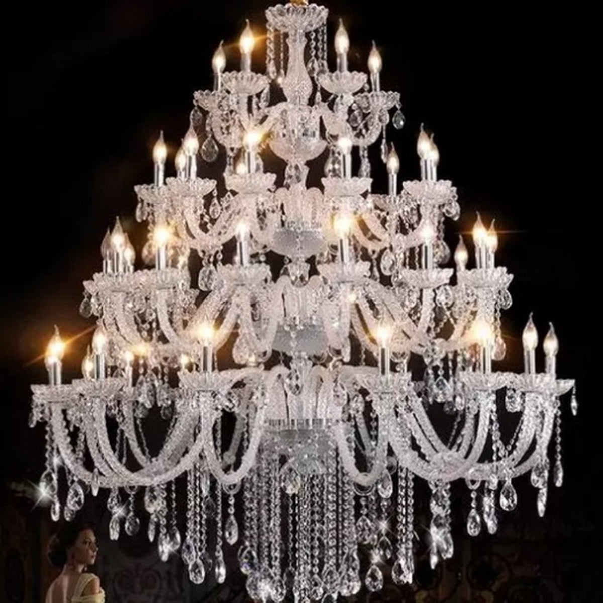 AM0711 — European Crystal Stainless Steel Ceiling Light for Living Rooms & Dining Rooms