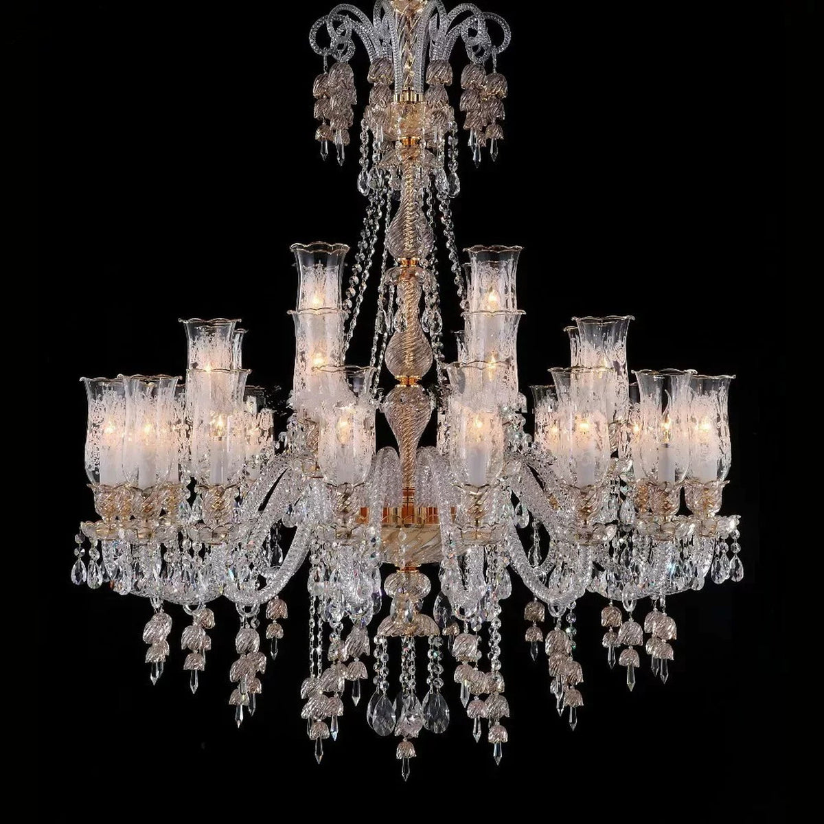 AM0844 — European Stairwell Duplex Glass Chandelier for Living Rooms