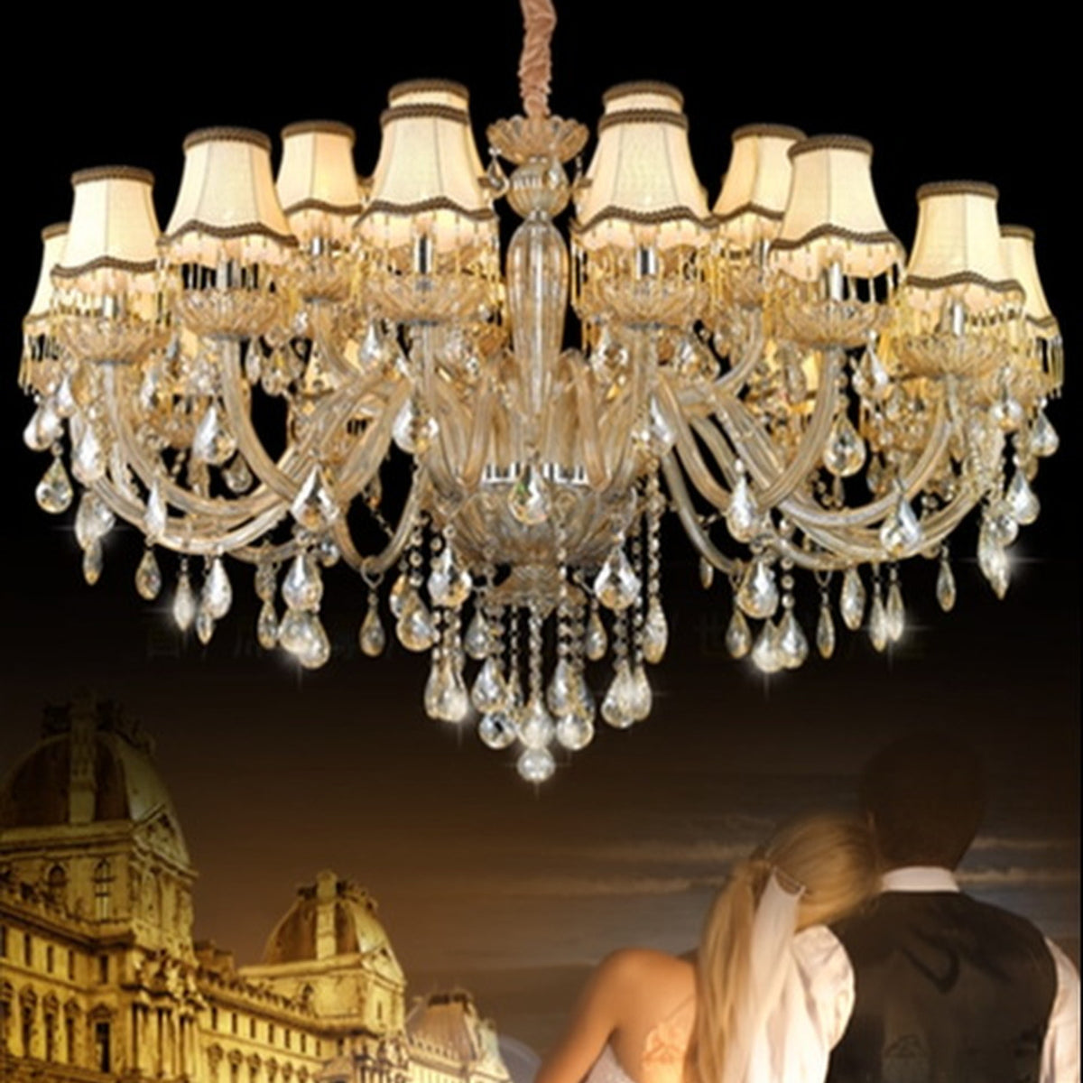 AM0741 — Modern Minimalist Candle Crystal Chandelier for Studies