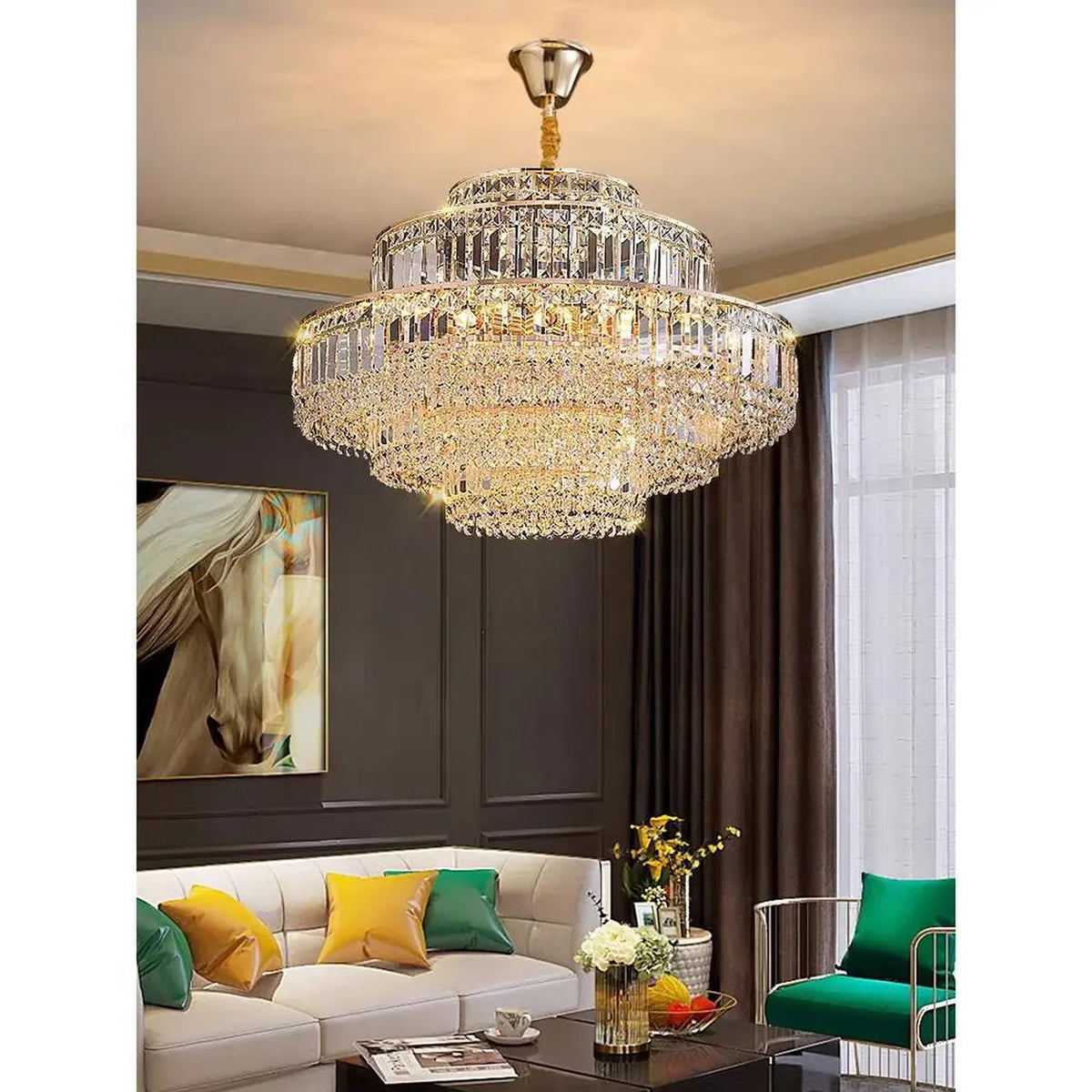 AM0598 — Modern Minimalist Crystal Chandelier for Living Rooms