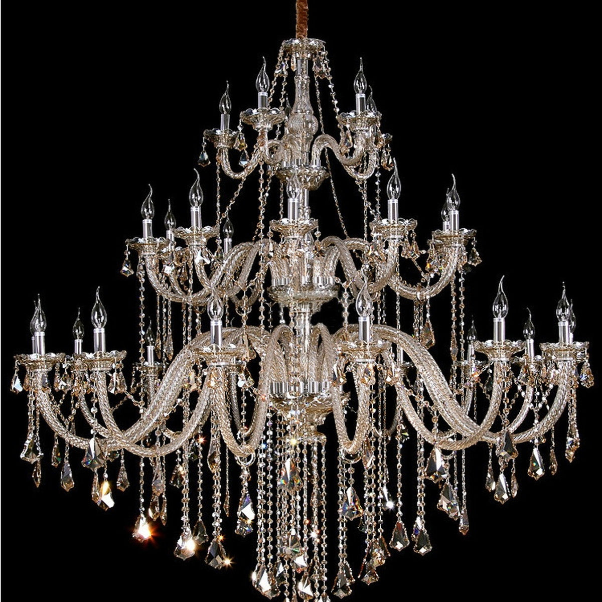 AM0757 — European Candle Duplex Crystal Chandelier for Living Rooms