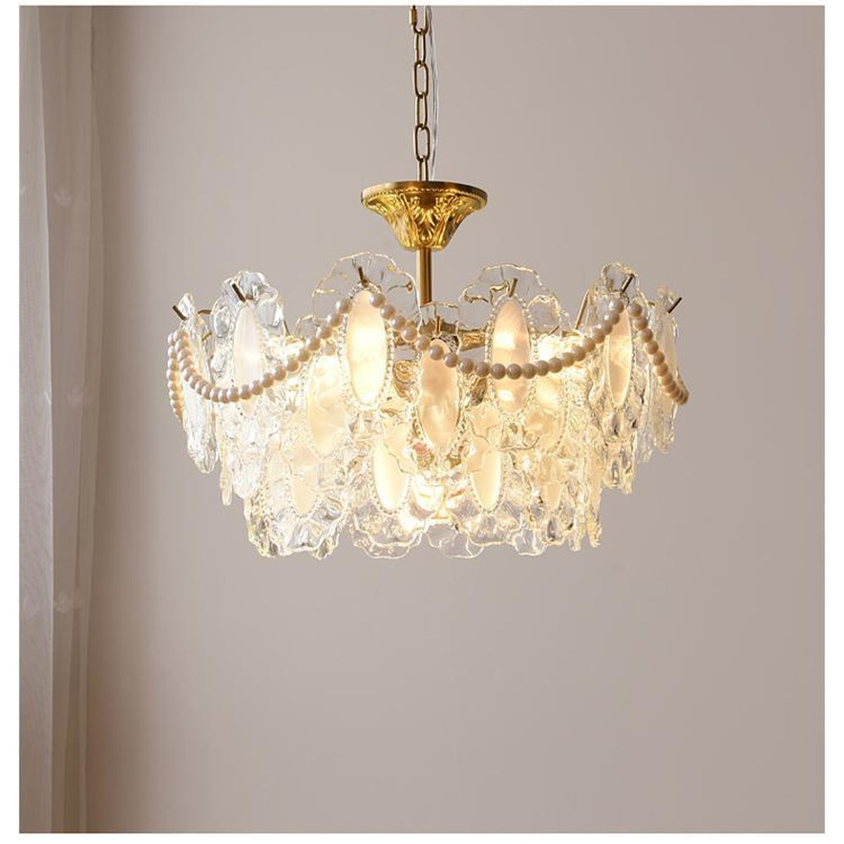 AM0507 — French Pearl Crystal Chandelier for Living Rooms