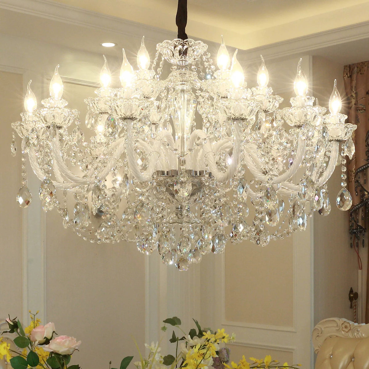 AM0706 — European Candle Crystal Chandelier for Hotels & Ballrooms