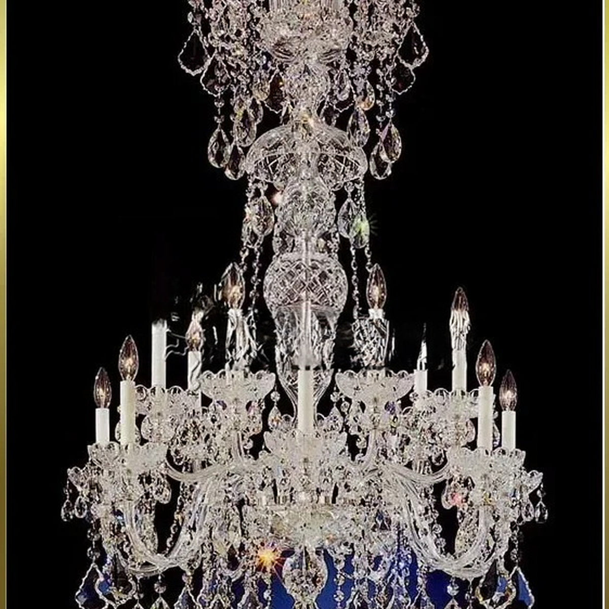 AM0725 — European Candle Stairwell Crystal Chandelier for Loft Spaces & Duplex Spaces