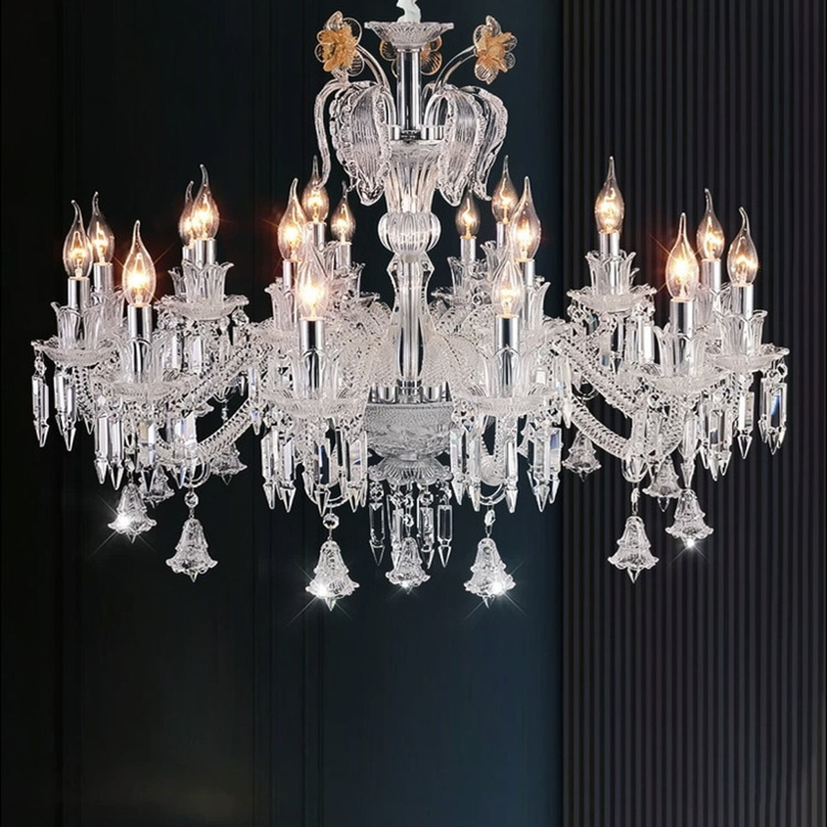 AM0847 — French Luxury Crystal Stainless Steel Chandelier for Living Rooms