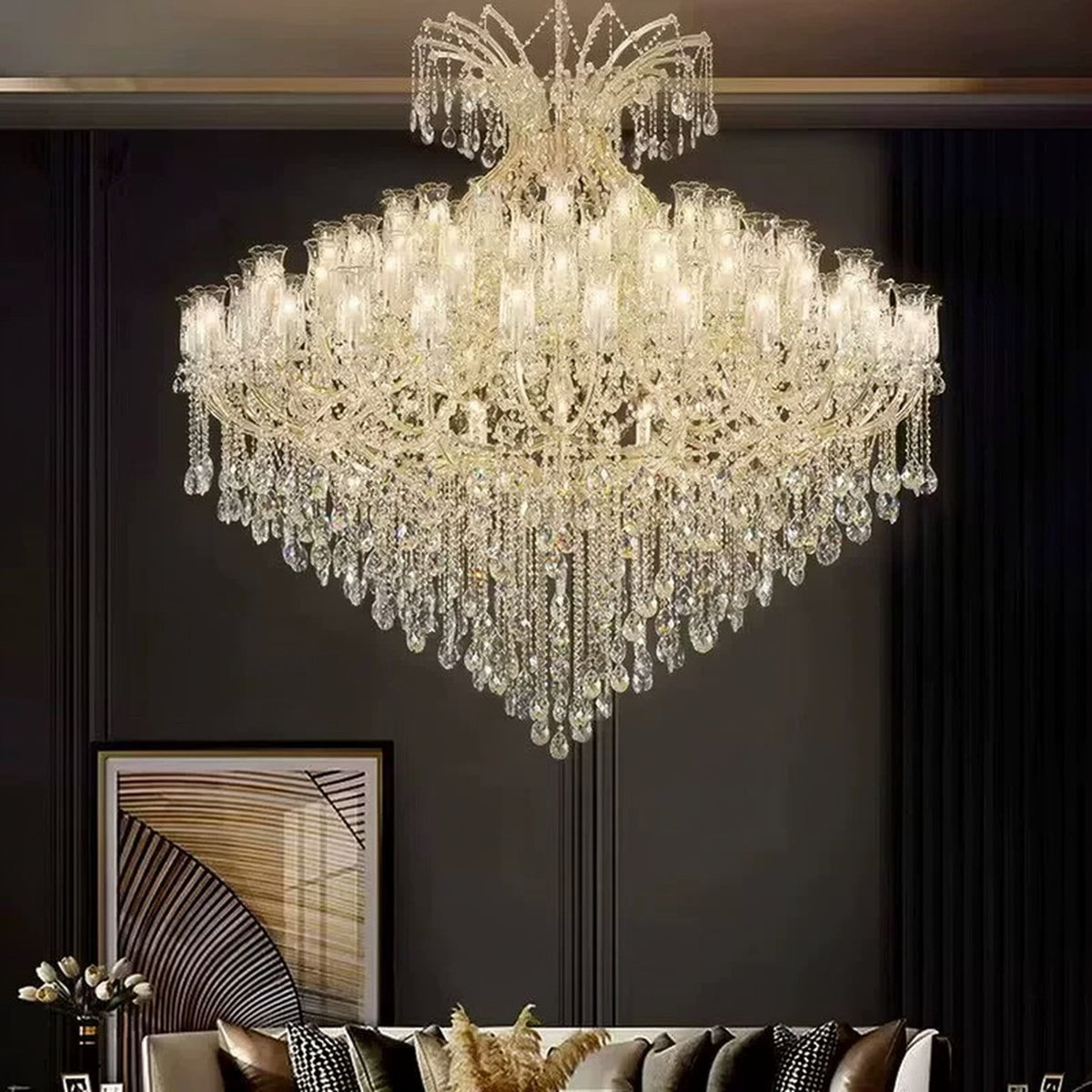 AM0849 — European Duplex Crystal Iron Chandelier for Living Rooms