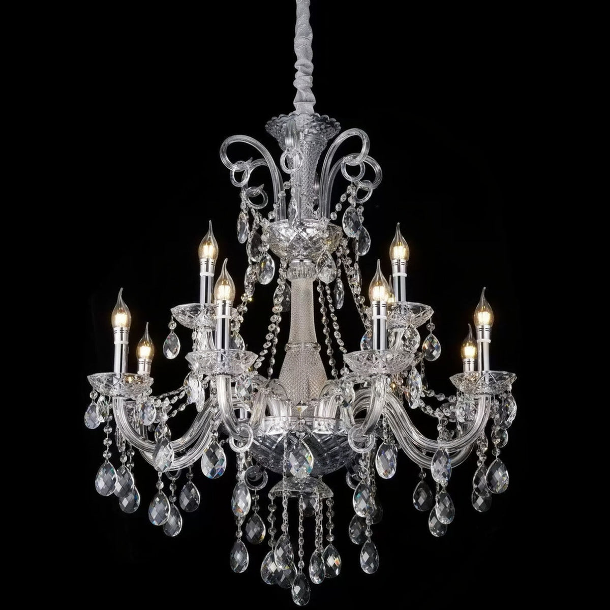 AM0855 — Modern Luxury Crystal Chandelier for Duplex Spaces & Stairwells