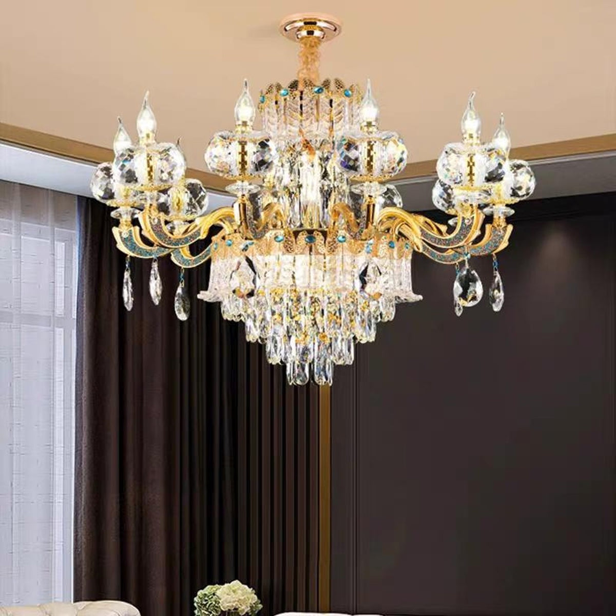 AM0603 — European K9 Crystal Chandelier for Living Rooms