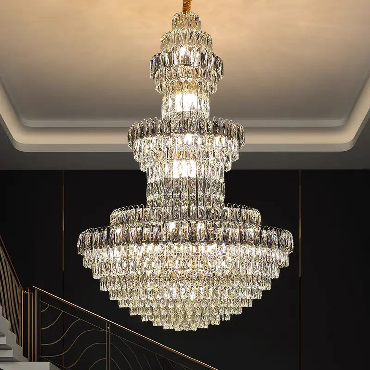 AM0529 — Postmodern Stairwell Crystal Chandelier for Living Rooms