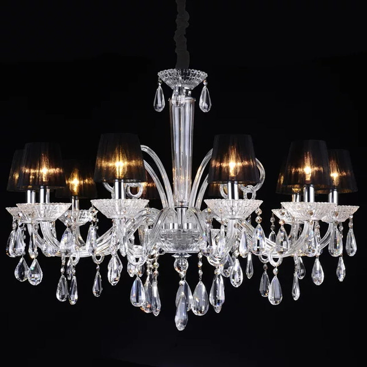 AM0758 — European Candle Duplex Crystal Chandelier for Living Rooms & Dining Rooms