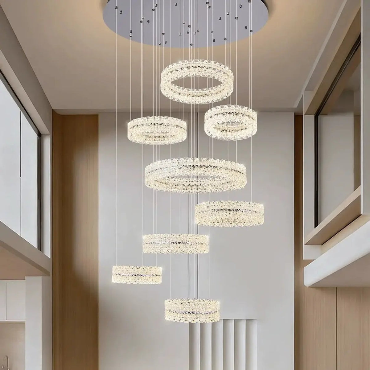 AM0547 — Modern Minimalist Stairwell Chandelier for Living Rooms