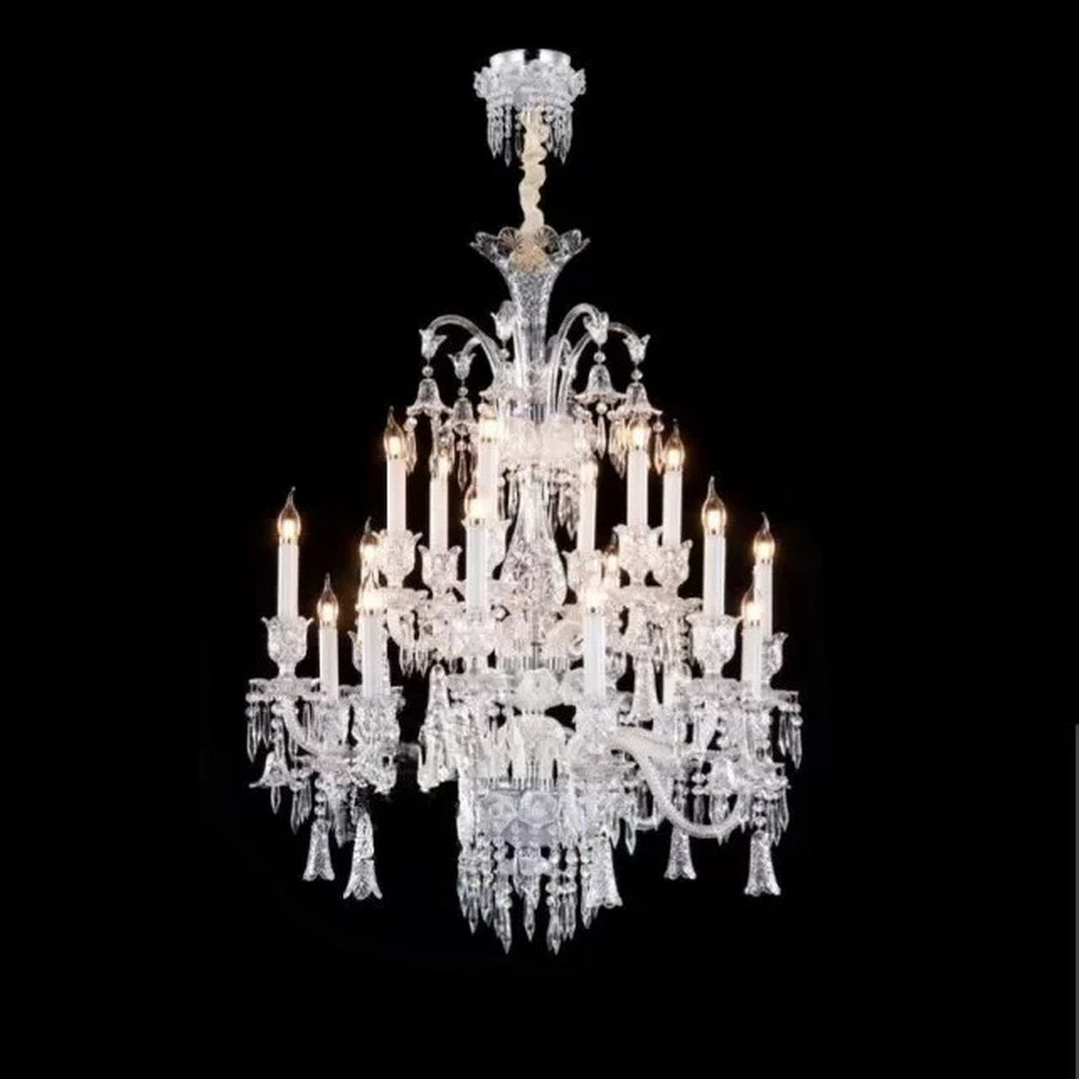 AM0833 — European Duplex Grand Hall Stainless Steel Chandelier for Bedrooms
