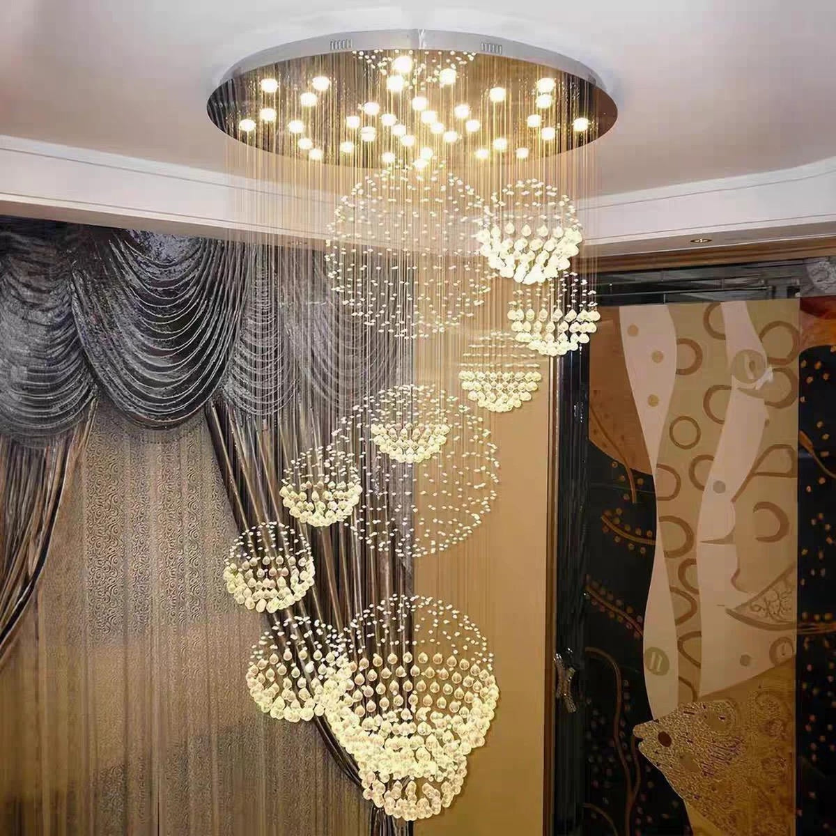 AM0655 — Modern Minimalist Stairwell Chandelier for Living Rooms