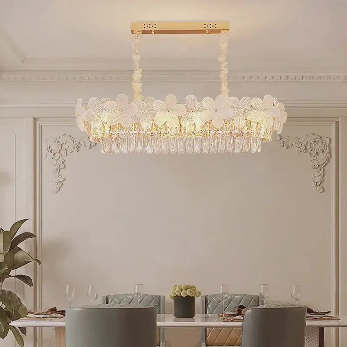 AM0484 — Modern Luxury Floral Crystal Chandelier for Living Rooms