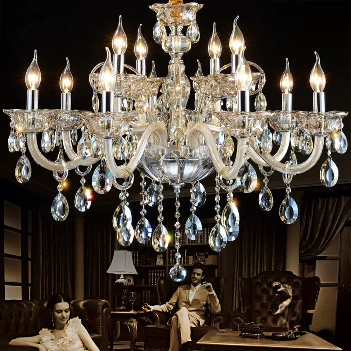 AM0826 — European Candle Crystal Chandelier for Dining Rooms