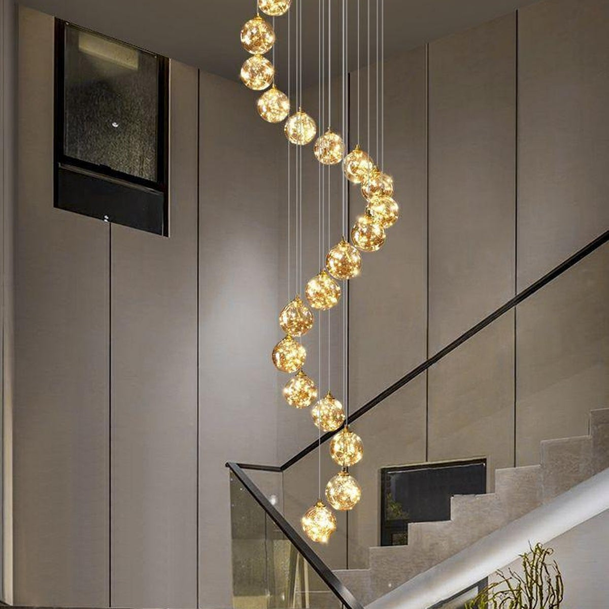 AM0576 — Modern Minimalist Stairwell Chandelier for Living Rooms