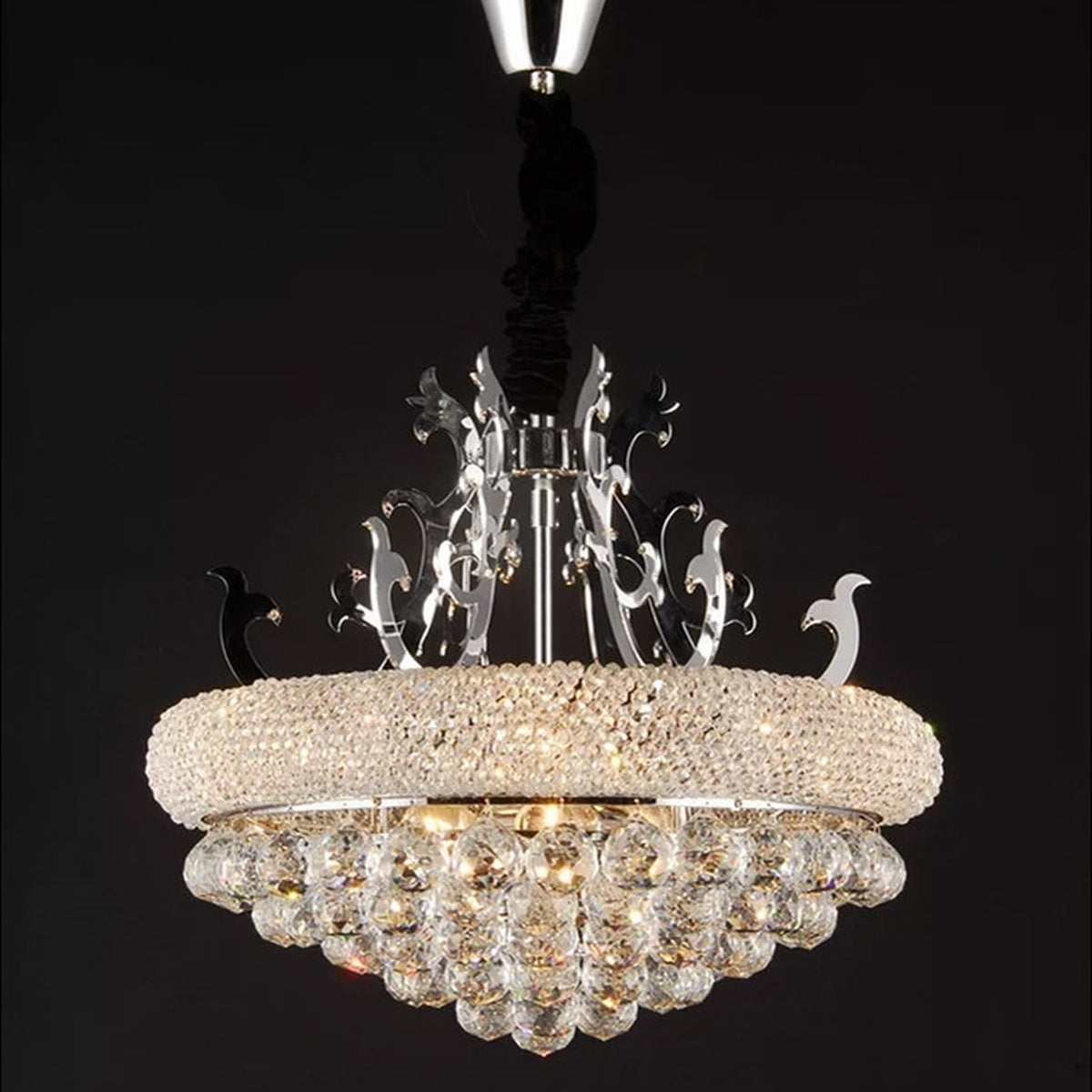 AM0708 — European Round Candle Crystal Chandelier for Living Rooms & Dining Rooms