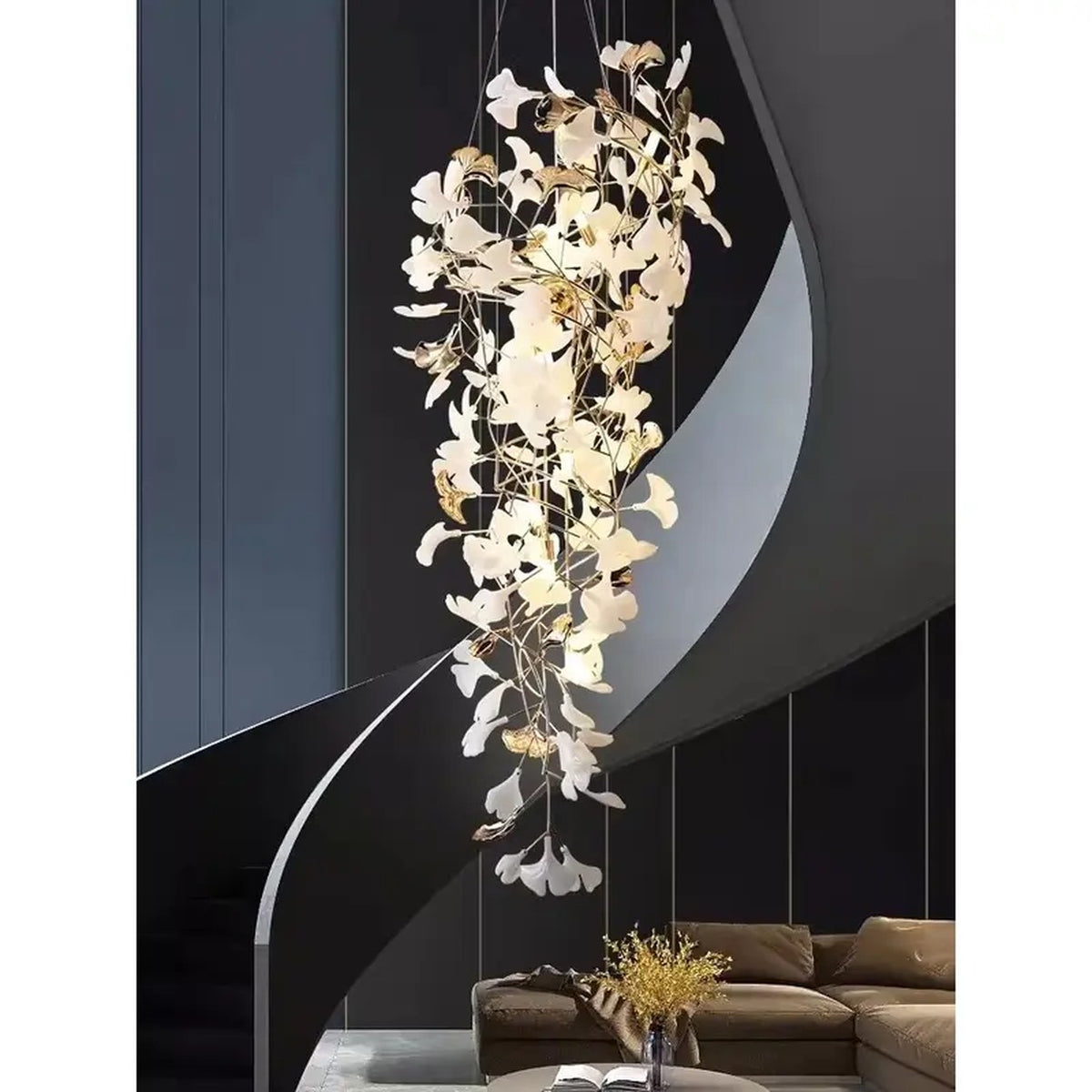 AM0577 — Light Luxury Spiral Staircase Chandelier for Stairwells