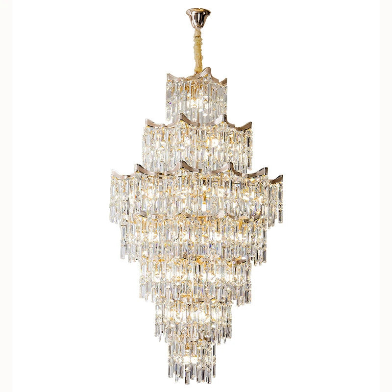 AM0015 · Minimalist Stairwell Extended-Drop Crystal Chandelier for Double-Height Spaces — AM0015, view 6