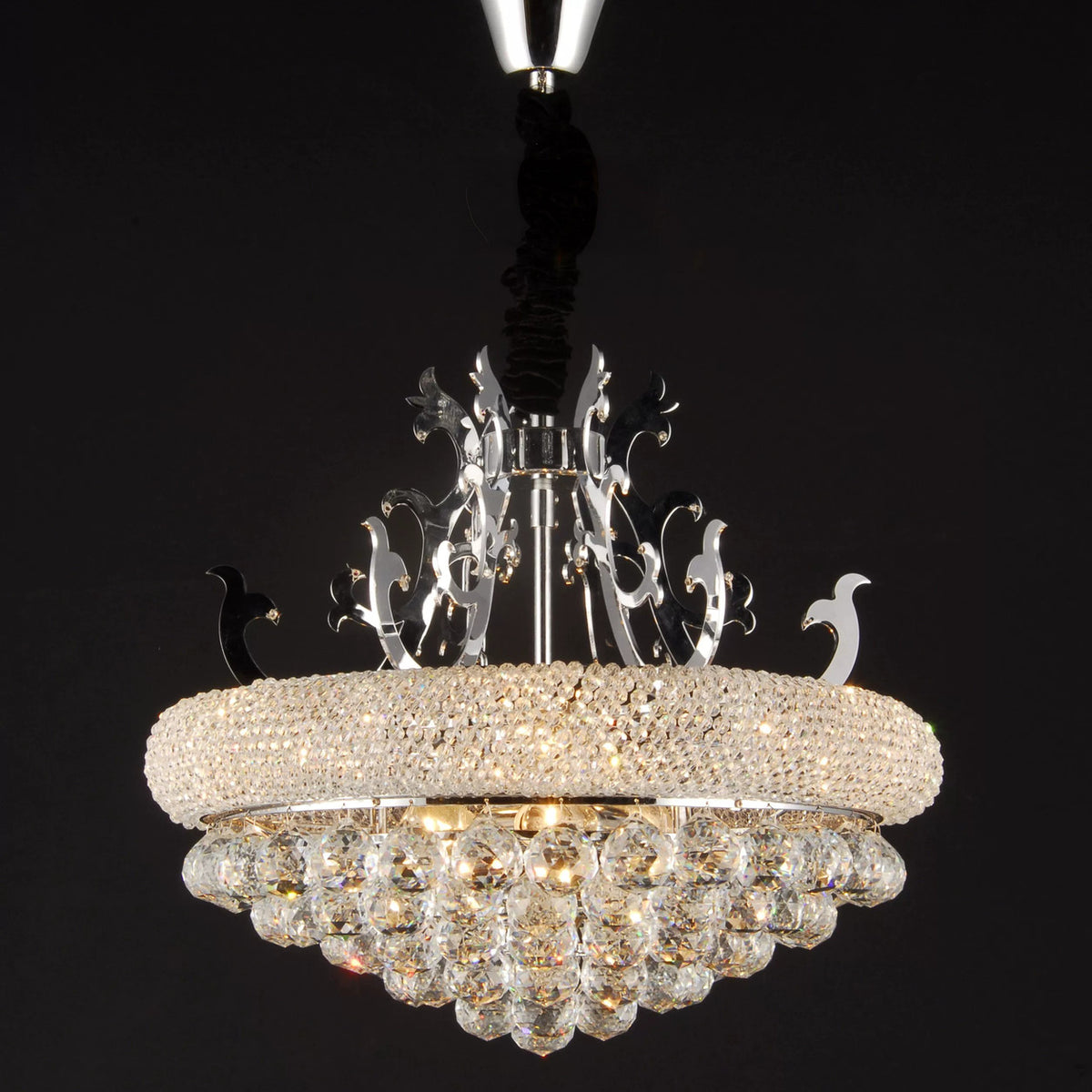 AM0708 — European Round Candle Crystal Chandelier for Living Rooms & Dining Rooms