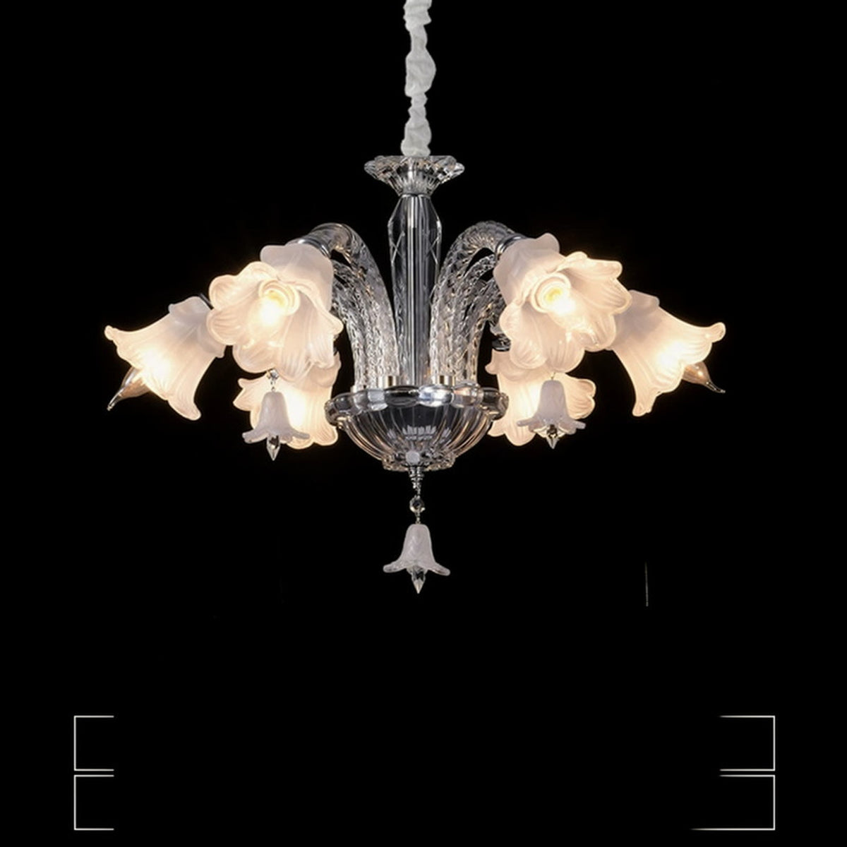 AM0841 — French Cream Crystal American Stainless Steel Chandelier for Living Rooms & Dining Rooms