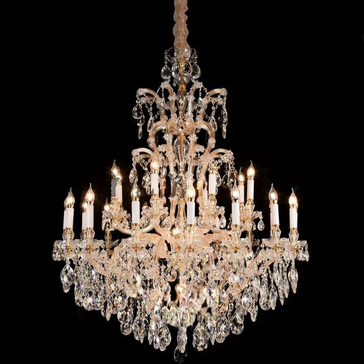 AM0827 — European Crystal Chandelier for Duplex Spaces & Stairwells