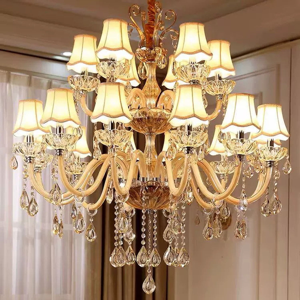 AM0824 — European Crystal Glass Chandelier for Living Rooms