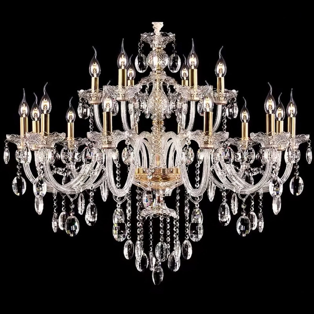 AM0830 — European Grand Hall Crystal Stainless Steel Chandelier for Loft Spaces & Duplex Spaces