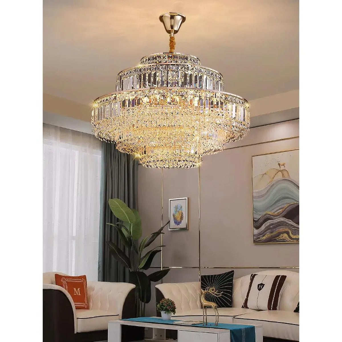 AM0598 — Modern Minimalist Crystal Chandelier for Living Rooms