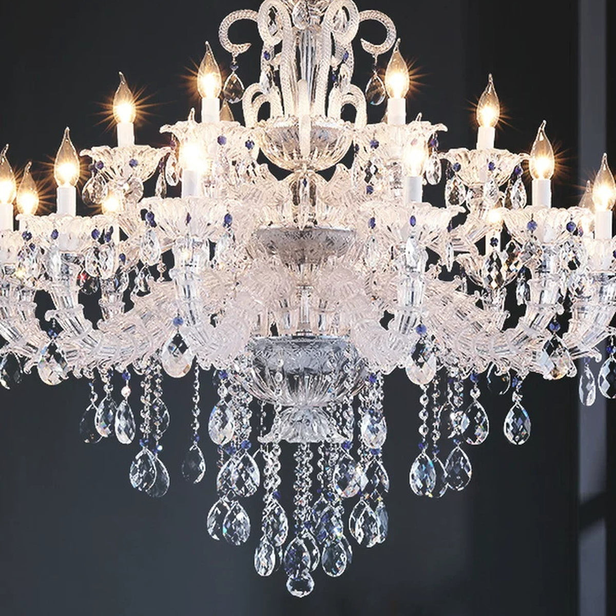 AM0854 — European Stairwell Duplex Crystal Chandelier for Living Rooms & Dining Rooms