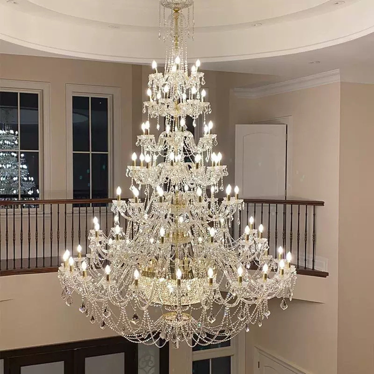 AM0818 — European Stairwell Duplex Crystal Chandelier for Living Rooms & Dining Rooms