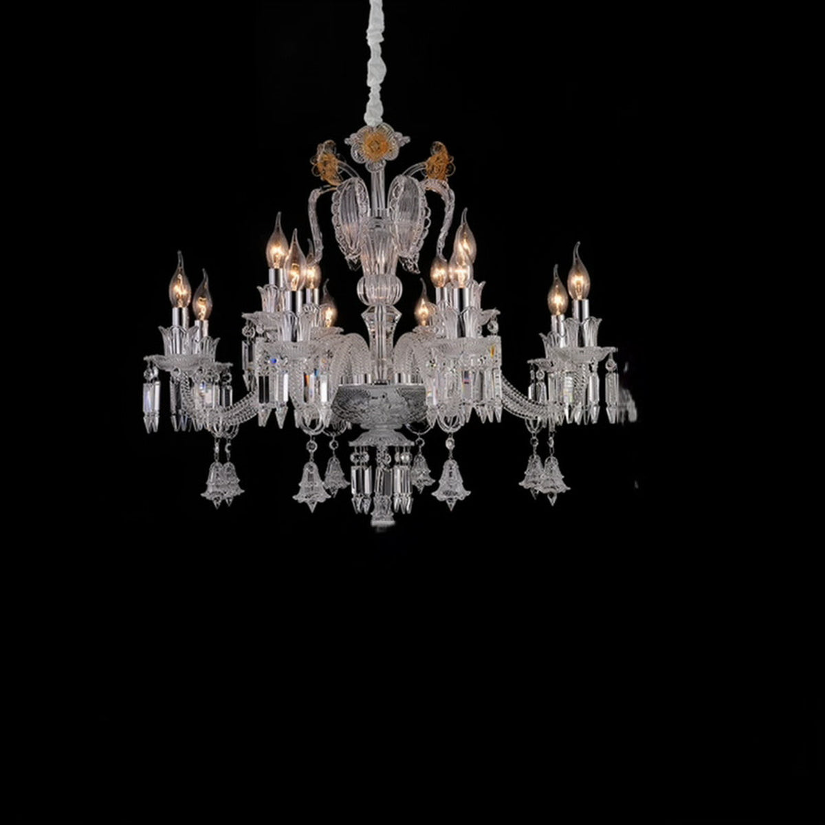 AM0847 — French Luxury Crystal Stainless Steel Chandelier for Living Rooms
